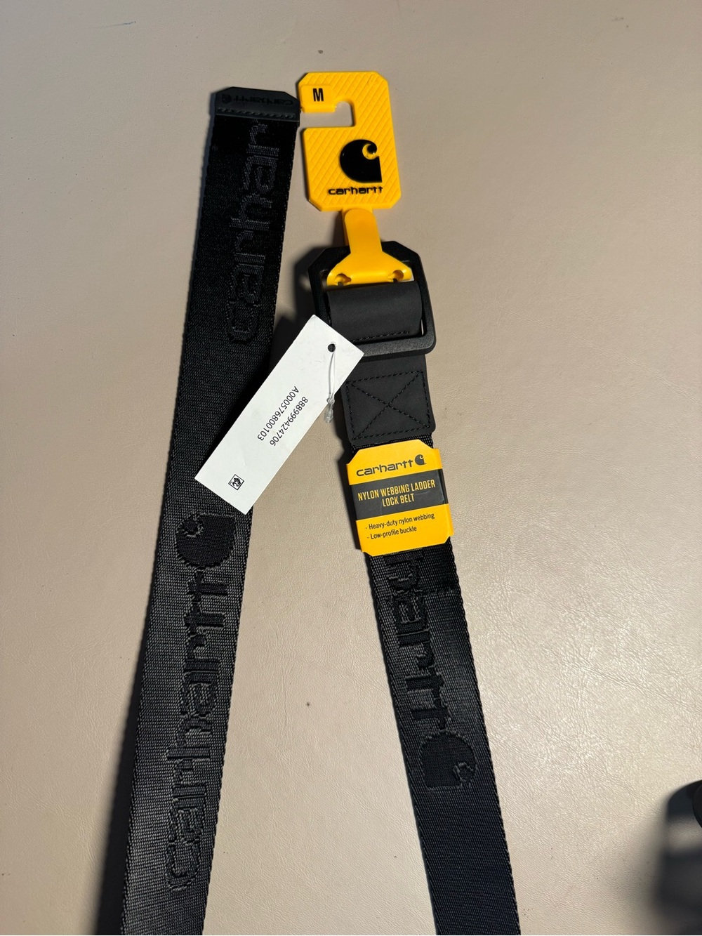 Carhartt Black Nylon Webbing Belt with Ladder Lock Buckle - Picture 2 of 5